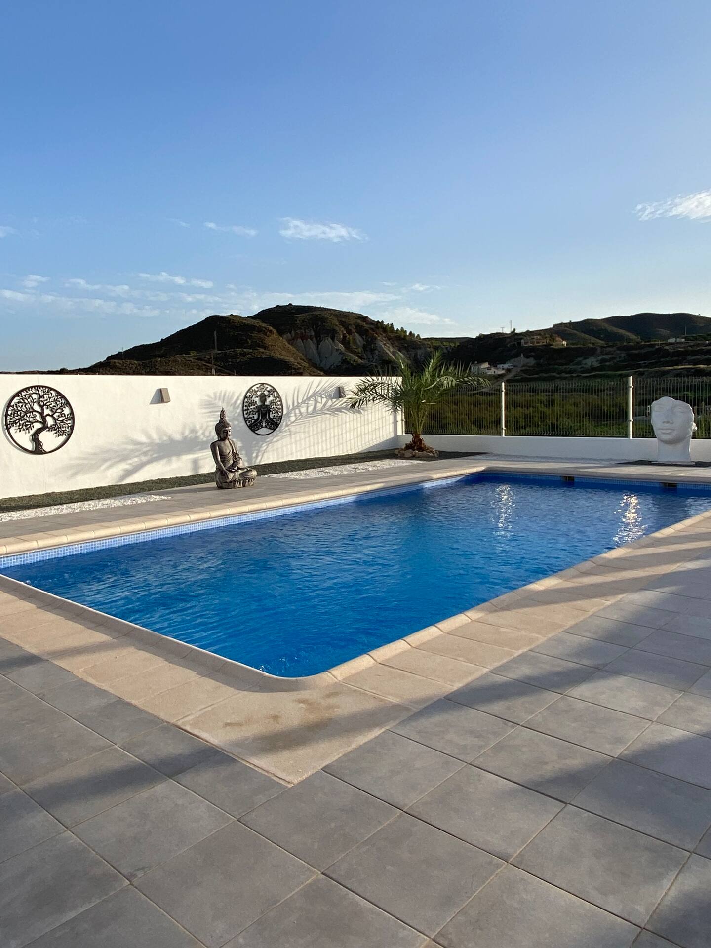 Swimming pool with countryside views
